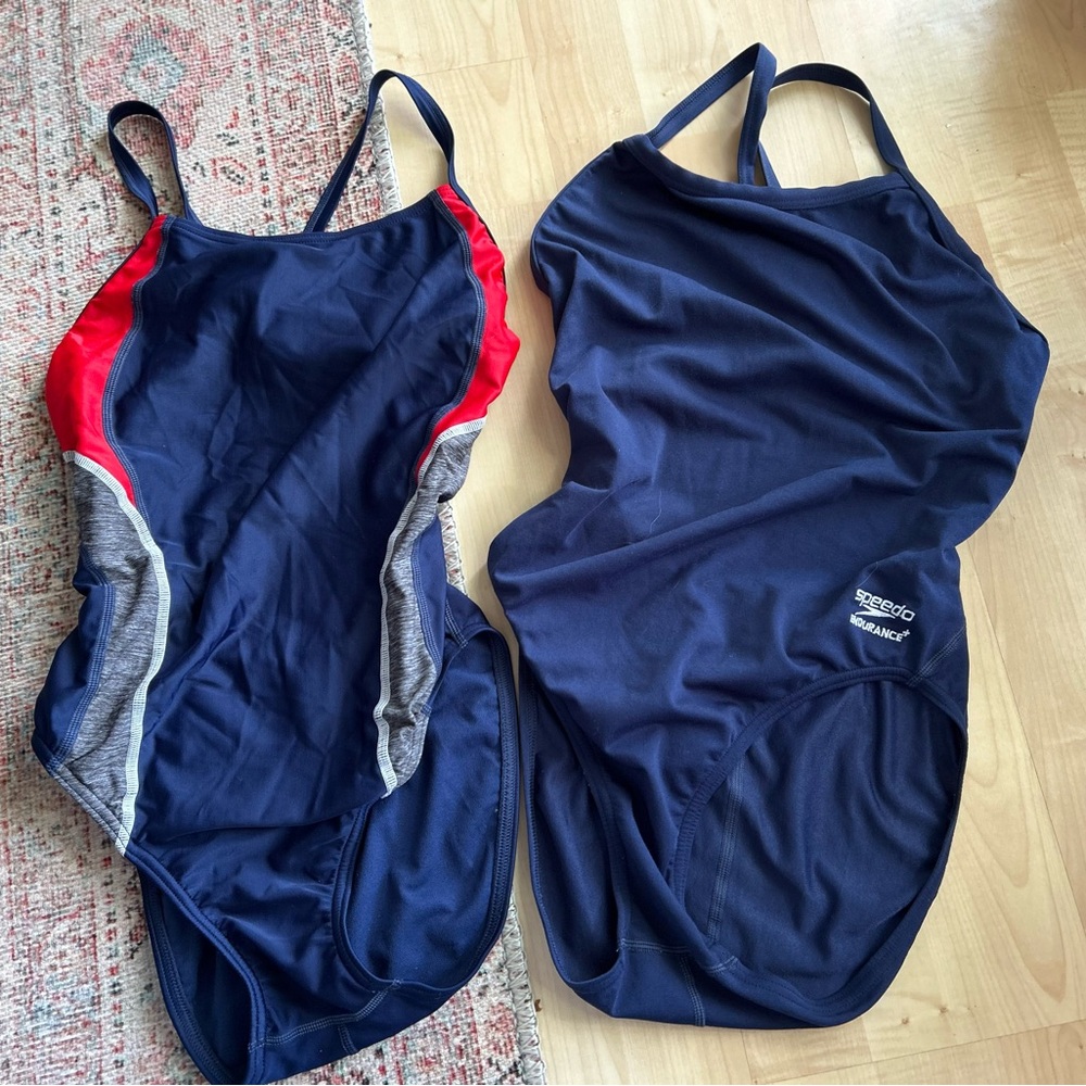 Speedo Blue and Red Swimwear Set